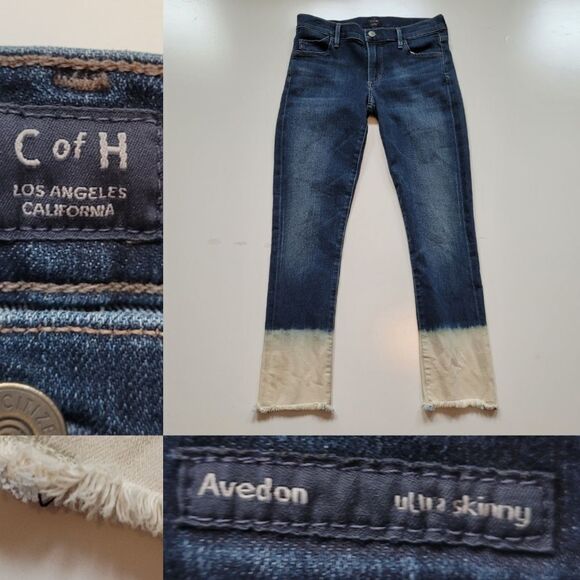 NEW 27 REVOLVE CoH AVEDON DIP DYE OMBRE RAW EDGE ULTRA SKINNY JEANS - Picture 1 of 14